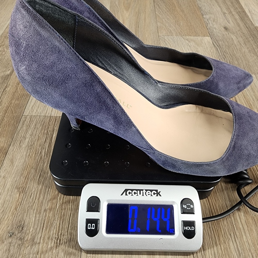 Loeffler‎ Randall 8.5 Blue Suede Pointed Toe Heels Pumps Classic Dress Shoes - Picture 11 of 11